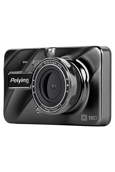 Peiying Cameră auto DVR D180 cu lentilă dublă și ecran de 4 inch