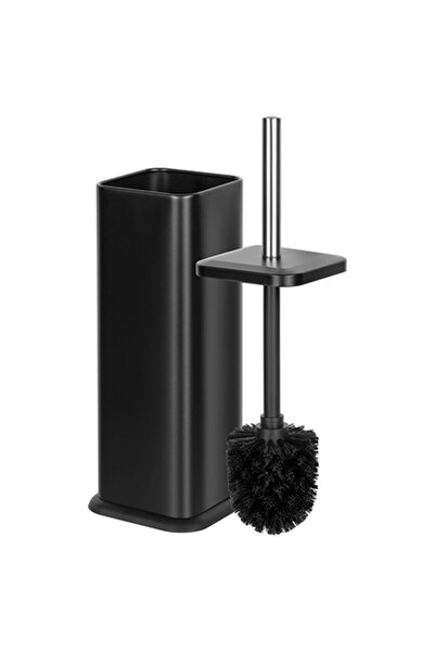 Teesa Perie de toaletă din metal negru mat cu peri sintetici