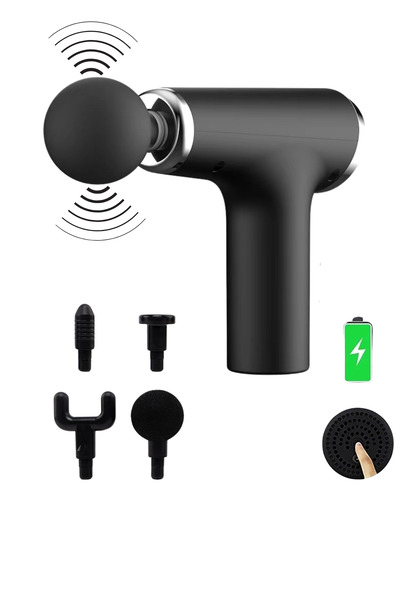 Tiffany Masaj Tabancası Sporcu Masaj Aleti 4 Başlıklı Şarjlı Titreşimli Sporcu Masaj Tabancası