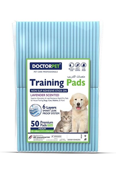 Doctor Pet وسادات تدريب لافندر - 50 قطعة - متوسطة - 45 × 60 سم