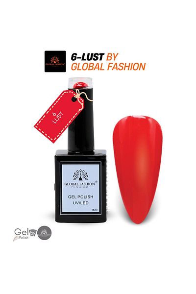 global fashion Gel Polish UV/LED – 6 Red Rendezvous Shades, 15 ml High-Gloss Soak-Off Pro Kit