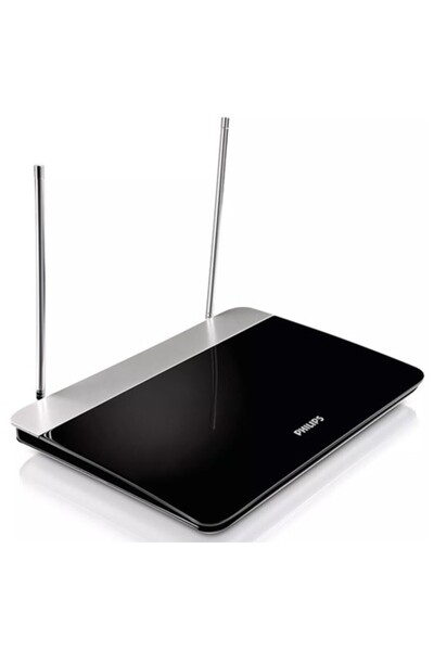 Philips Antenă TV Digitală 4K Ultra-Subțire, Amplificare 47dB, Filtru de Zgomot