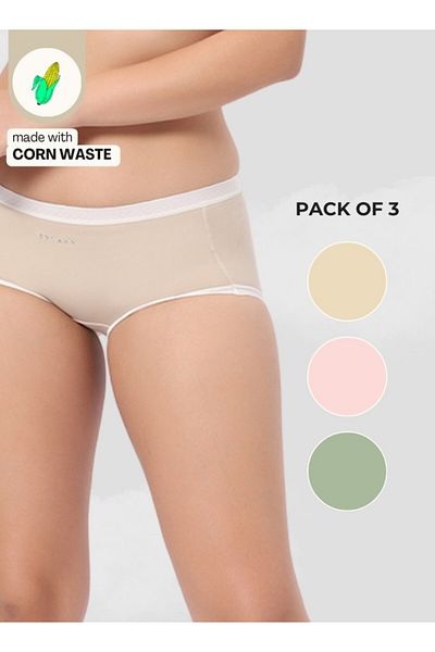 Intimate Queen Corn Bae Lacy Boyshorts – CloudSoft Luxury, Made from Corn Fiber | No Roll-Ups (Pack Of 3)