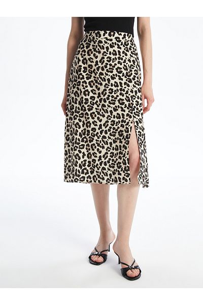 LC Waikiki Leopard Print Skirt with Elastic Waist