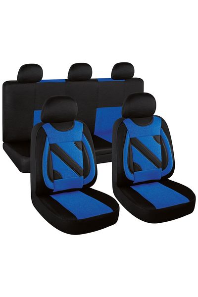SMARTIC Huse scaune auto, Nero, 11 piese, compatibile airbag, usor de curatat, material respirabil