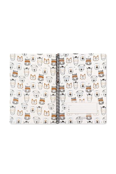 Keskin Colors Sharp Color Animal Friends Striped Notebook (16,5 X 22,5 cm)