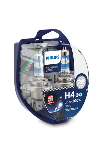 Philips Becuri auto Racing Vision GT200 H4, cu 200% mai luminoase, omologate ...