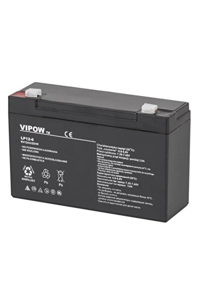 Vipow Baterie cu plumb-acid sigilată AGM VRLA 6V 12Ah