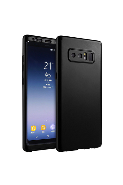 BLACK Θήκη πλήρους προστασίας - Samsung Galaxy Note 8 - Μαύρη - (μπροστά + πί...