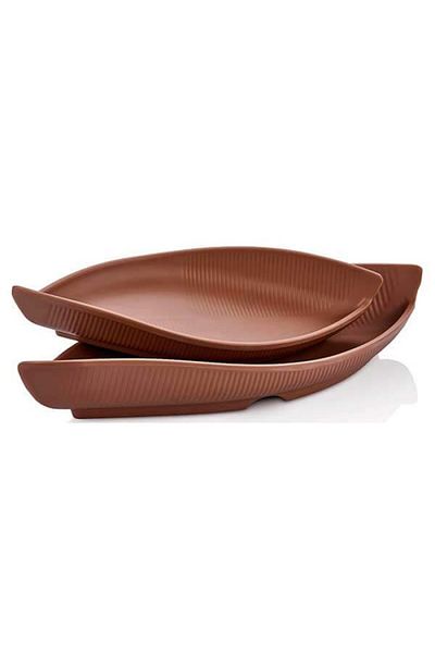 Raki Melamine serving tray RAKI Gondola 35.6x15.8 cm cappuccino