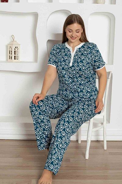 Farya Home Set pijamale cu mâneci scurte din bumbac lycra X-Dreamy Plus Size