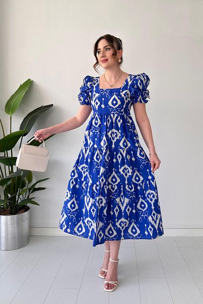 MaziButik Rochie Motif Poplin Albastru