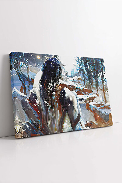KOSS Dijital Apstraktna slika na platnu sa hladnom zimskom sezonom, slika na ...