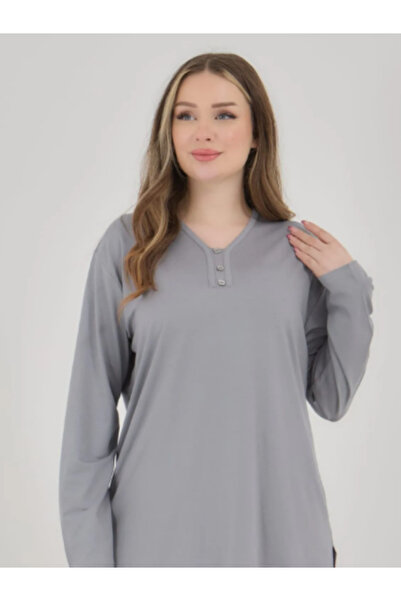 Stilmony Women's Plus Size Lycra V-Neck Combed Cotton Blouse