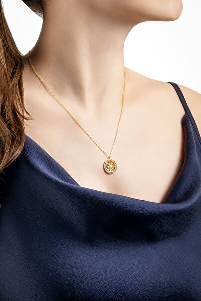 So CHIC... Mistik Yaşam Çiçeği 18 Ayar Sarı Altın Kaplama Gümüş Kolye