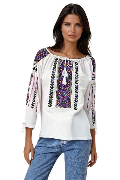 rody's forever Women's blouse type ie R256 white/yellow, size 3XL