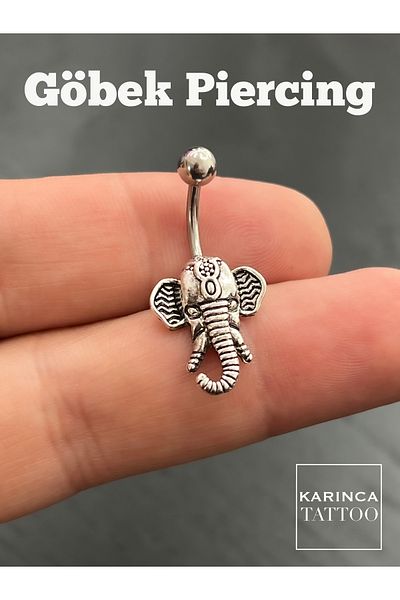 Karınca Piercing Ganesh Elephant Belly Piercing Yoga Meditation Zen Chakra Nirvana Krishna Hindu Belly Piercing