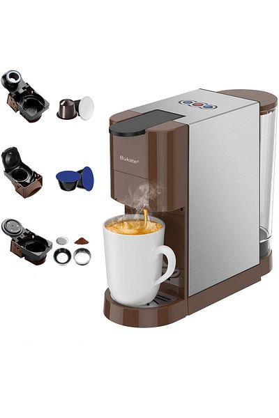 Bukate Espressor Multifunctional Manual 4 in 1 Bukate® Compatibil cu capsule si cafea macinata