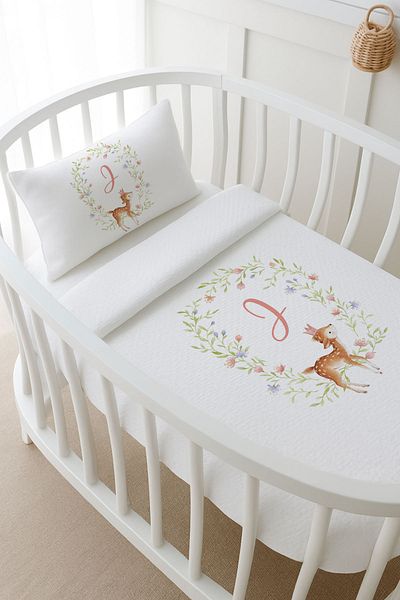 Tuğba Kuğu Pike Set - Little Deer Series - Letter J - 60 X 100 cm