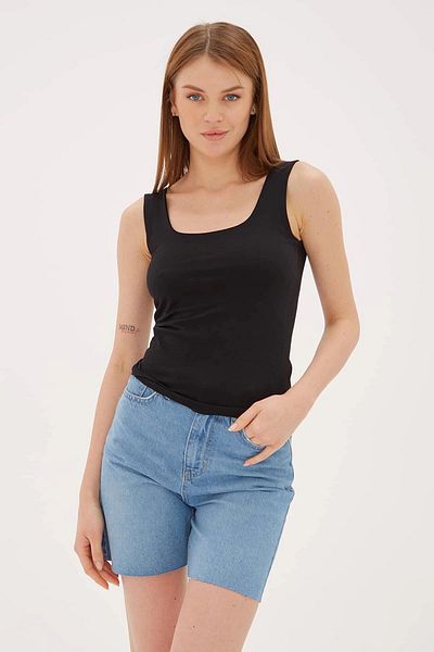 Fashion Friends Stretch Cotton Slim Fit Square Collar Thick Strap Tank Top Tank 25Y0266K1