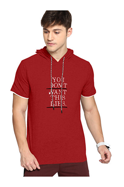 COLOR HUNT 100% Cotton Men's Trendy Half Sleeve T Shirt with Hoodie