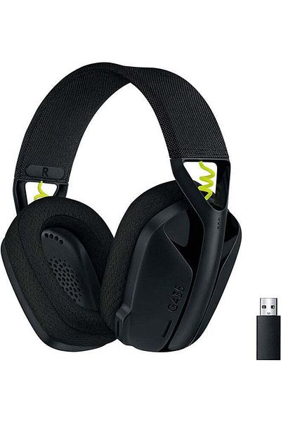 logitech G435 LIGHTSPEED and Bluetooth Wireless Gaming Headset - Lightweight Over-Ear Headphones, Bu