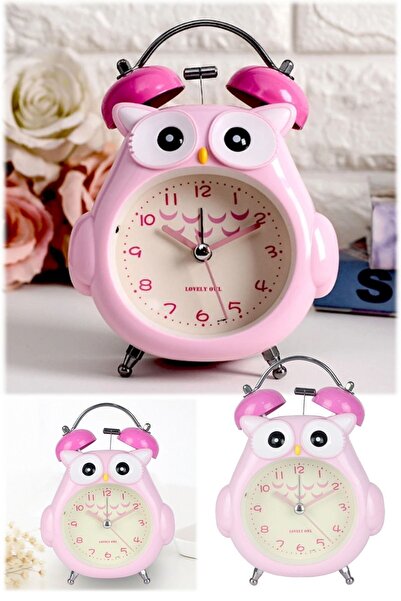 Munico Çift Çan Tasarımlı Sevimli Baykuş Çalar Saat Çocuklar İçin Hediyelik T...