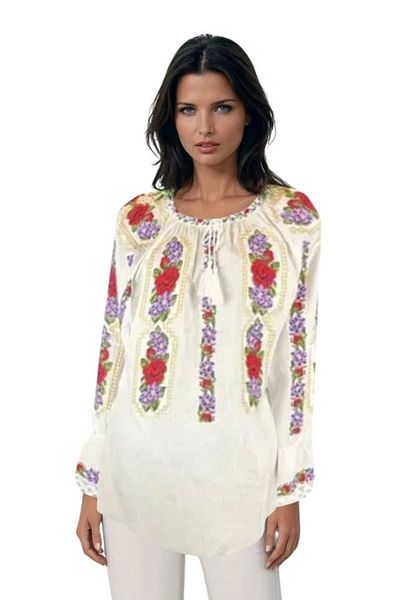 rody's forever Women's blouse type R25 white/purple, size 2XL