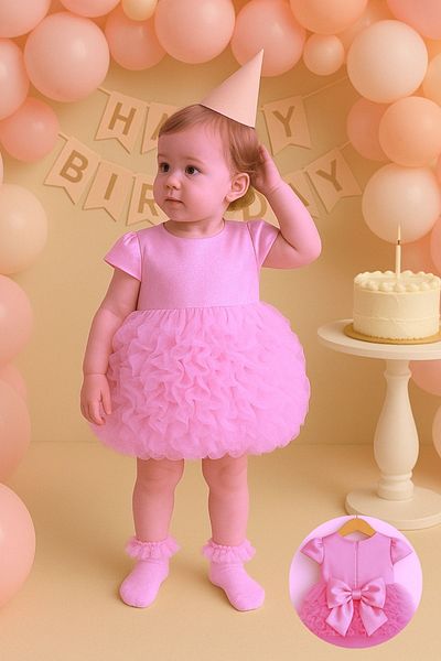 Minytrendy Baby Girl Child Concept Birthday Dress Party Wedding Summer Dress Tulle Tutu Lined