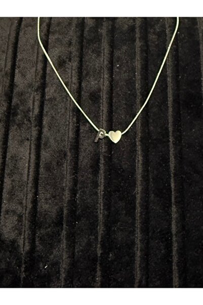 Gulsah's Store Çelik silver minimal kalpli harfli kolye