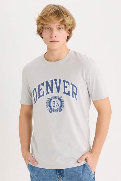 DeFacto Regular Fit Crew Neck Printed Short Sleeve T-Shirt