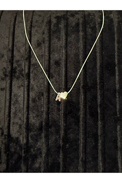 Gulsah's Store Çelik silver minimal kalpli harfli kolye
