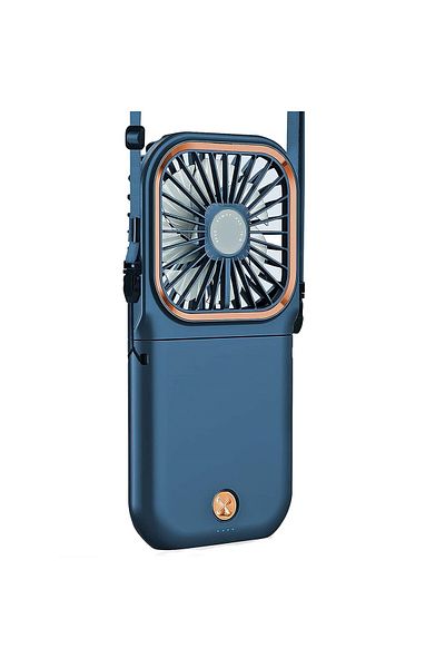 bzstore Ventilator portabil 3 în 1, de mână, pentru gât, pentru birou, 16,7 x 8 x 1,9 cm, 3 niveluri de viteză, încărcare USB,