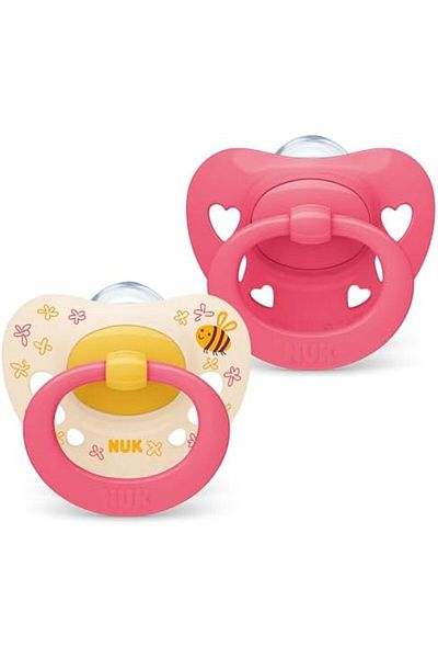 Nuk Signature Baby Pacifier | 6-18 Months | Calms 95% of Babies | BPA-Free Silicone Heart Shape | In