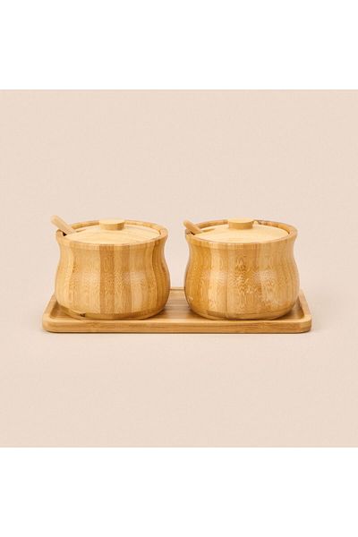 MATMEL Set of 2 Bamboo Spice Rack - Light Brown
