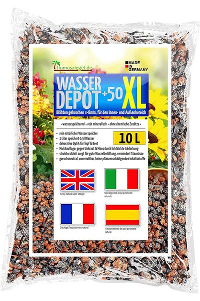 Humusziegel Expanded clay Humusziegel, XL, 10 l, for low-maintenance plants