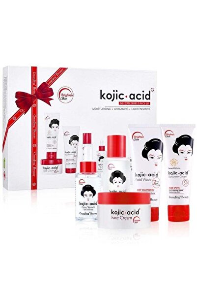 KOJİ مجموعة مكونة من 5 قطع للعناية بالبشرة بحمض الكوجيك وترطيب ومكافحة الشيخوخة