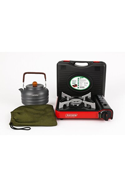Orcamp Tekli Portatif Kamp Ocak Gaz Stop Emniyetli + OUT-1310 Lüks Kamp Çayda...