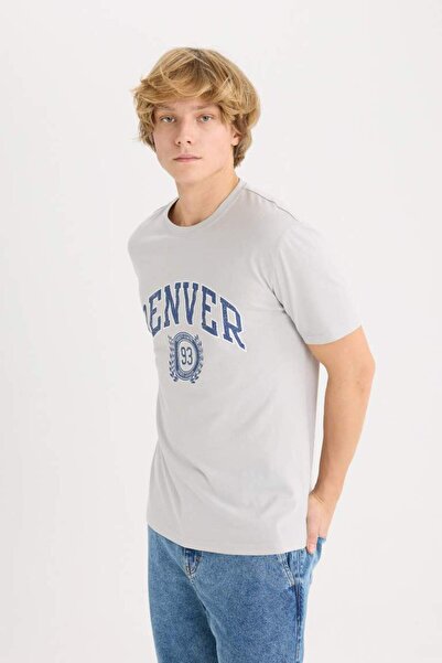 DeFacto Μπλουζάκι με κοντό μανίκι με στάμπα με κανονική εφαρμογή