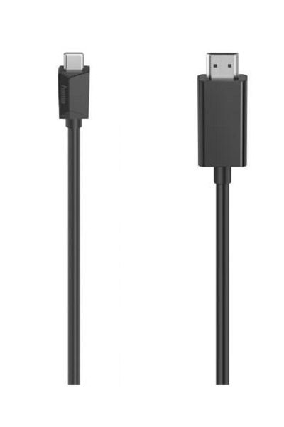 Hama USB-C cable, Hama, HDMI male, Ultra-HD, 4K, 3 m (Black)