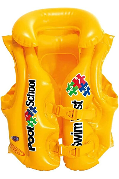 AboutThePerfect Çocuklar için renkli şişme can yeleği, 3-6 yaş, 50x47 cm, güv...