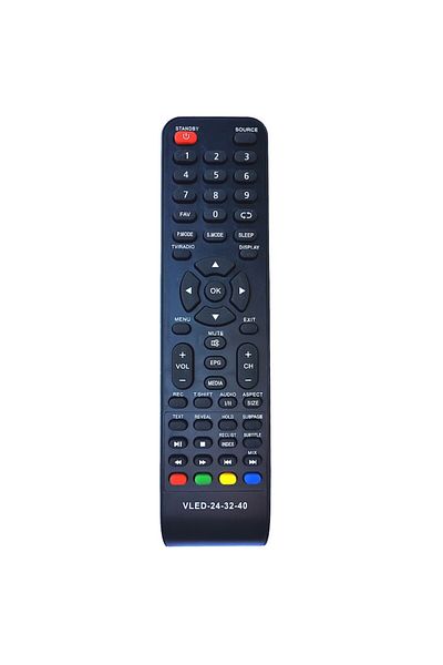 Bogadini Universal Remote Control For Vortex Vled-24-32-40 Lcd/led, Plug & Play, Black