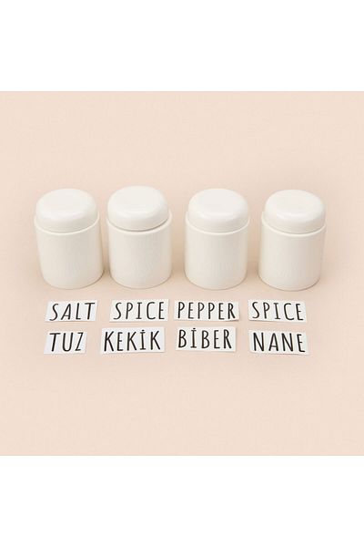 MATMEL 4-Piece Mini Porcelain Spice Rack - White