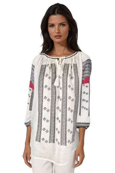 rody's forever Women's blouse type R25 white/black, size L