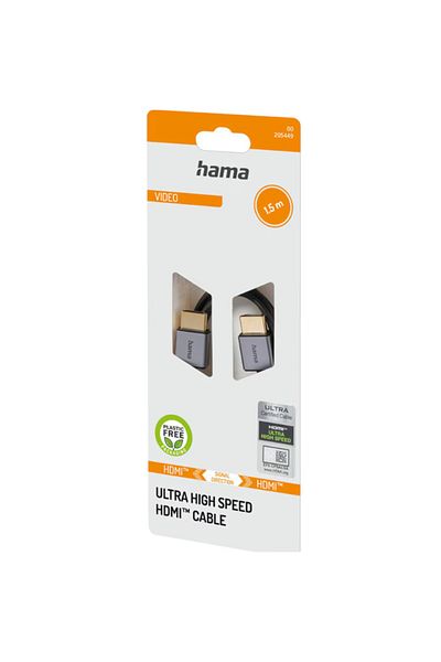 Hama Hama 205449 HDMI Cable, 8K, 1.5m (Gray/Black)