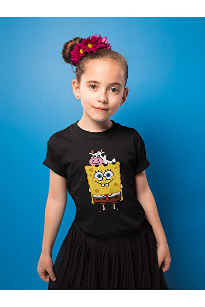 SEVBANO تي شيرت للأطفال مطبوع عليه سبونج بوب للجنسين (1-12 سنة)