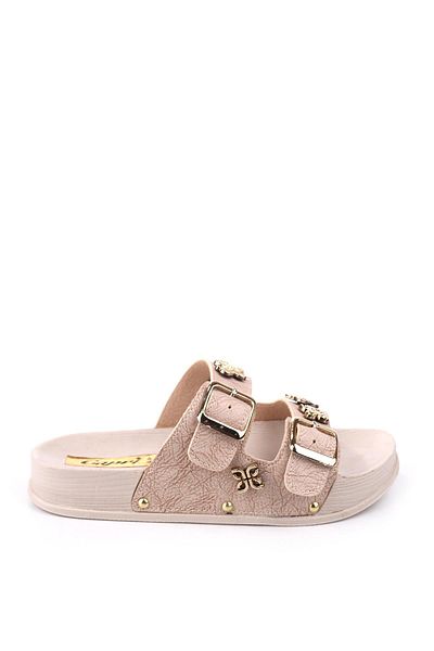 Papuçsepeti Shoe Basket 4744 Women's Comfortable Sole Orthopedic Daily Buckle Slippers