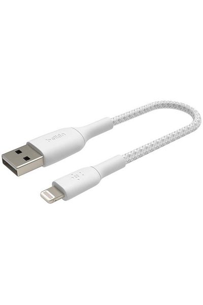 Belkin Belkin BOOST CHARGE USB-A to Lightning cable, braided, 0.15M, White