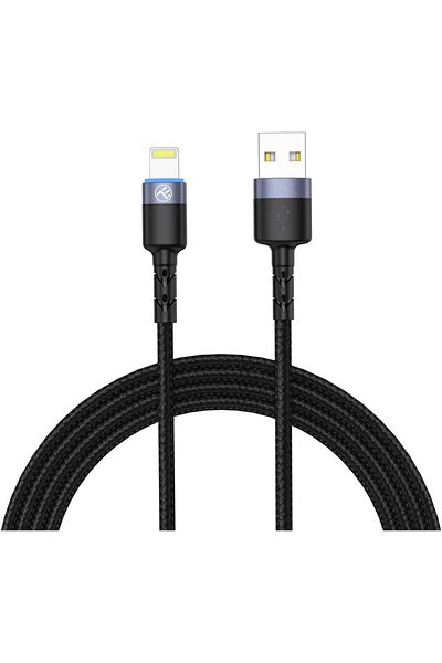 TELLUR Cablu Tellur Lightning cu LED, nailon, 1.2m, Negru