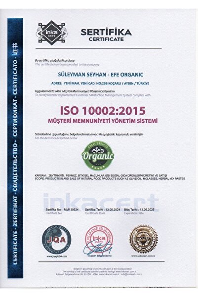 Efe Natural Olive Doğal Ürünler Efe Organic 5 Litre Pet